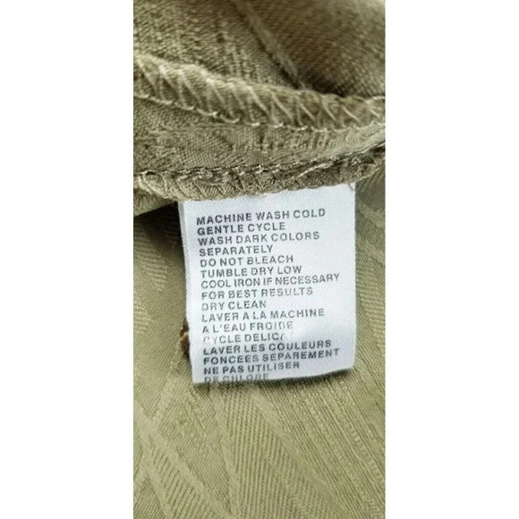 Tommy Bahama Size Large Men's Latte Macchiato Brown Floral Silk Logo Tag Shirt - Picture 8 of 11